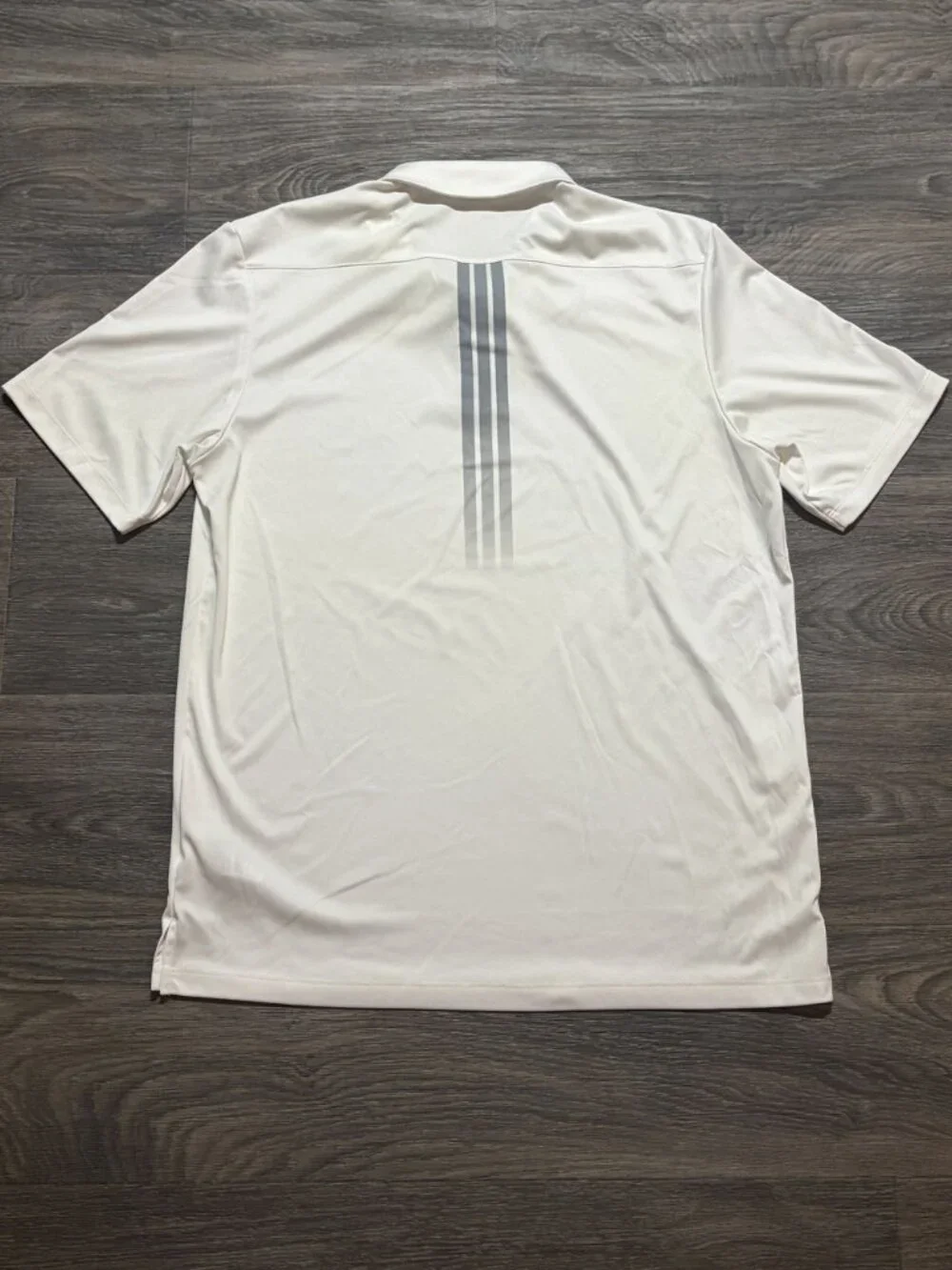 Adidas White Polo Shirt Size Large Short Sleeve Lightweight Performance Sporty
